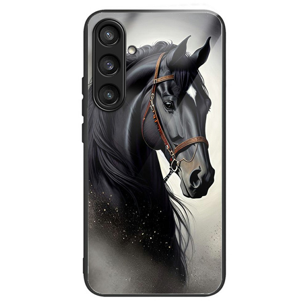 For Samsung Galaxy A36 5G Case Tempered Glass Back Cover with Pattern Printing