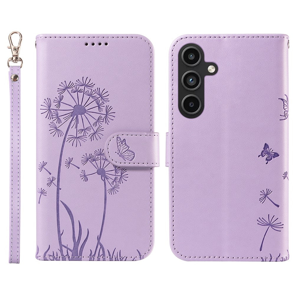 For Samsung Galaxy S23 FE Leather Case Wallet Phone Cover Dandelion Imprint