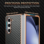 AZNS For Samsung Galaxy Z Fold5 5G Case Electroplating Carbon Fiber Texture PU+TPU Phone Cover