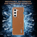 AZNS For Samsung Galaxy Z Fold5 5G Case Electroplating Carbon Fiber Texture PU+TPU Phone Cover