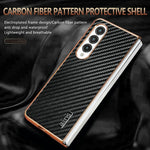 AZNS For Samsung Galaxy Z Fold4 5G Case Electroplating Carbon Fiber Texture PU+TPU Phone Cover