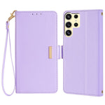 For Samsung Galaxy S23 Ultra Leather Wallet Case RFID Blocking Stand Cover with Hand Strap