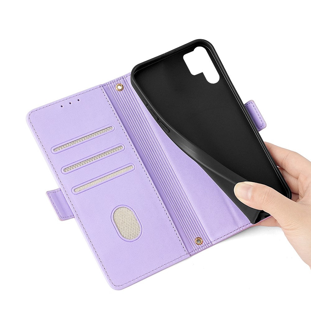 For Samsung Galaxy S23 Ultra Leather Wallet Case RFID Blocking Stand Cover with Hand Strap