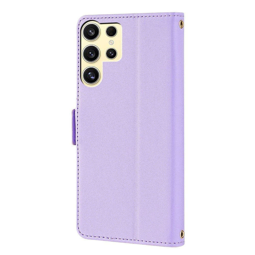 For Samsung Galaxy S23 Ultra Leather Wallet Case RFID Blocking Stand Cover with Hand Strap