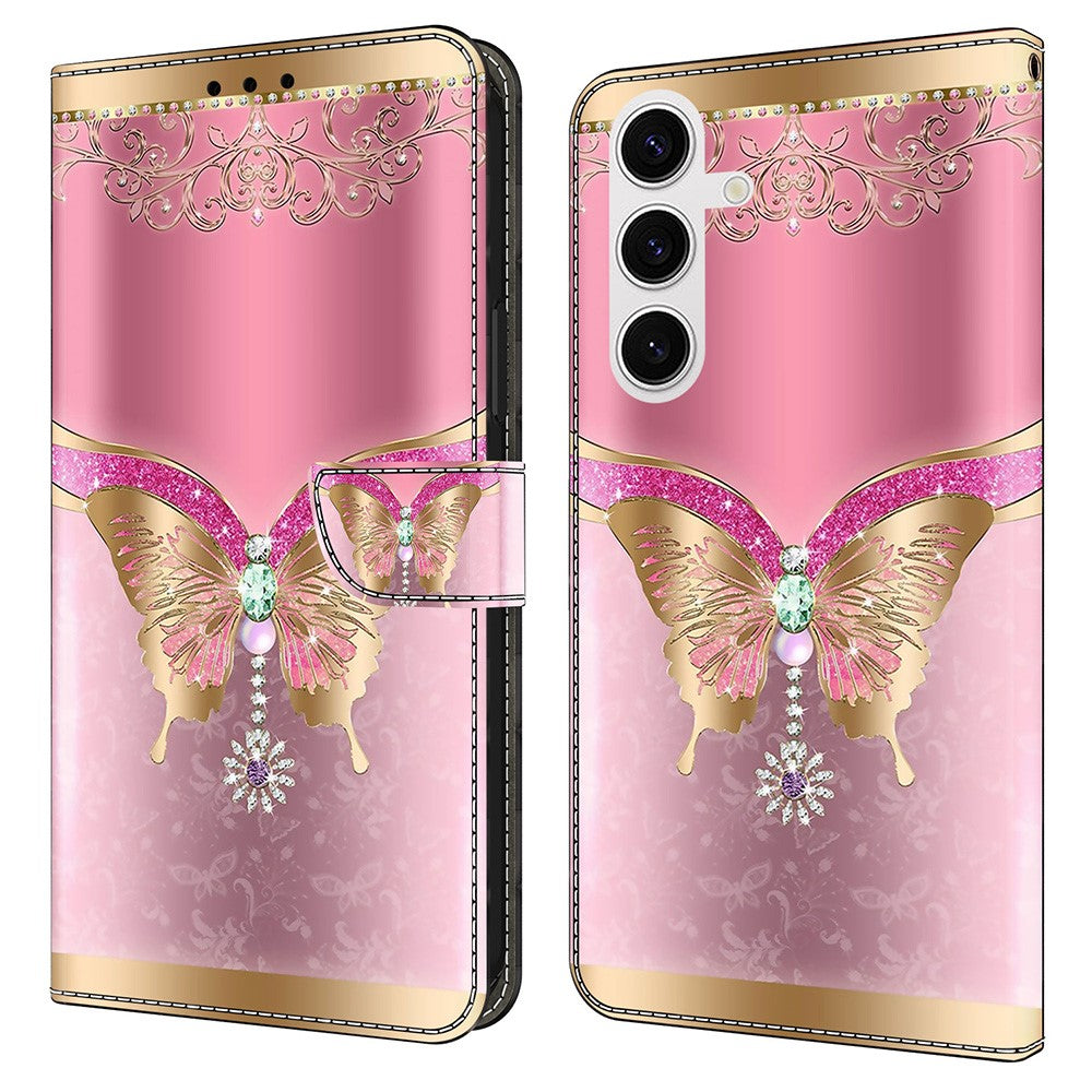 For Samsung Galaxy S25 Case 3D Pattern PU Leather Wallet Phone Cover with Stand