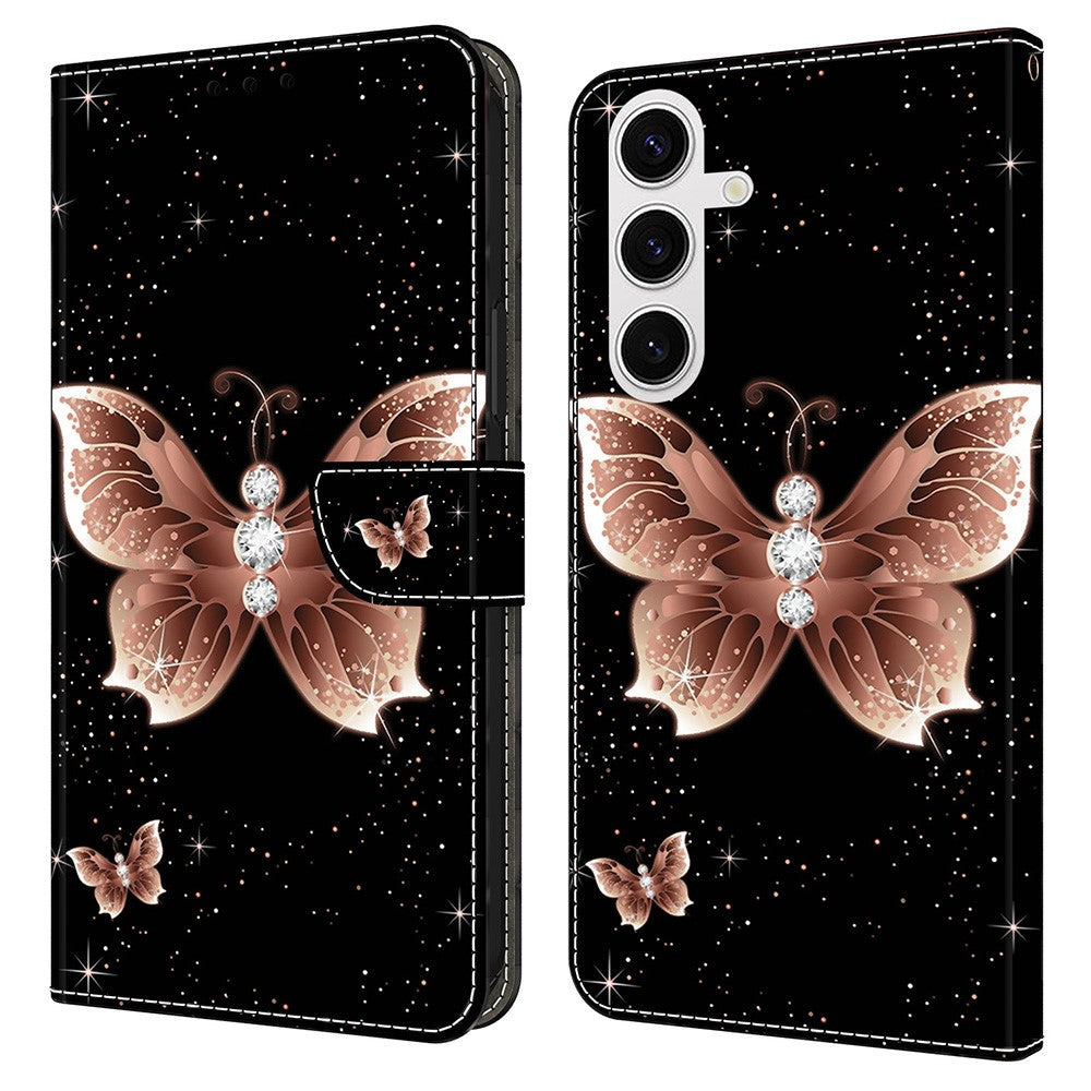 For Samsung Galaxy S25 Case 3D Pattern PU Leather Wallet Phone Cover with Stand