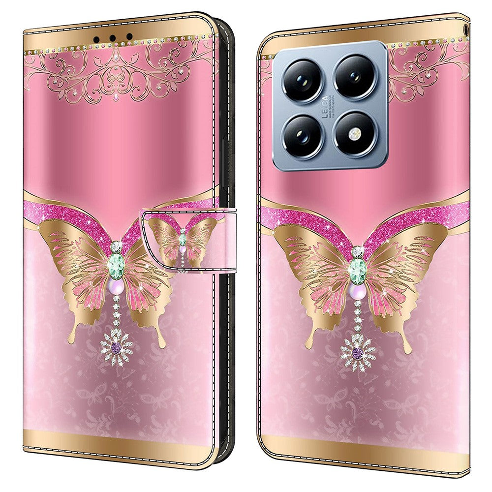 For Xiaomi 14T Pro Case 3D Pattern PU Leather Wallet Phone Cover with Stand