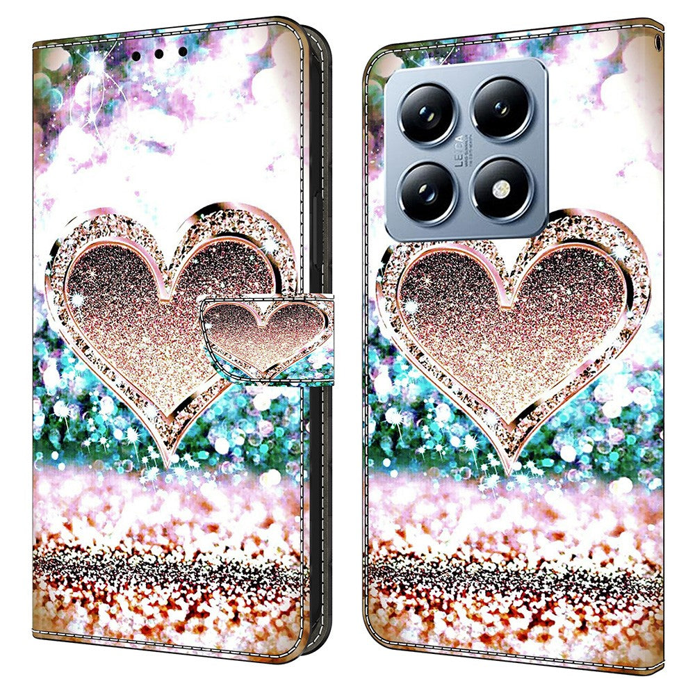 For Xiaomi 14T Pro Case 3D Pattern PU Leather Wallet Phone Cover with Stand