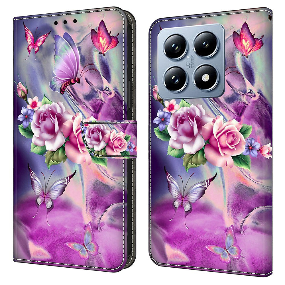 For Xiaomi 14T Pro Case 3D Pattern PU Leather Wallet Phone Cover with Stand