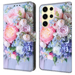 For Samsung Galaxy S25 Ultra Case Magnetic Clasp 3D Pattern Leather Wallet Phone Cover