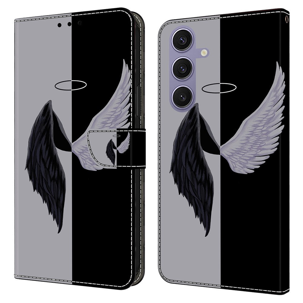 For Samsung Galaxy S25 Case Magnetic Clasp 3D Pattern Leather Wallet Phone Cover