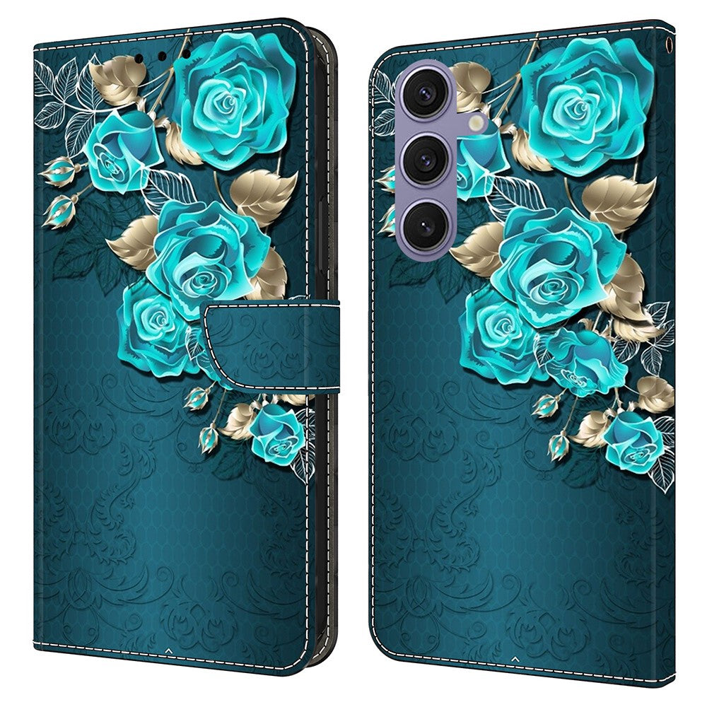 For Samsung Galaxy S25 Case Magnetic Clasp 3D Pattern Leather Wallet Phone Cover