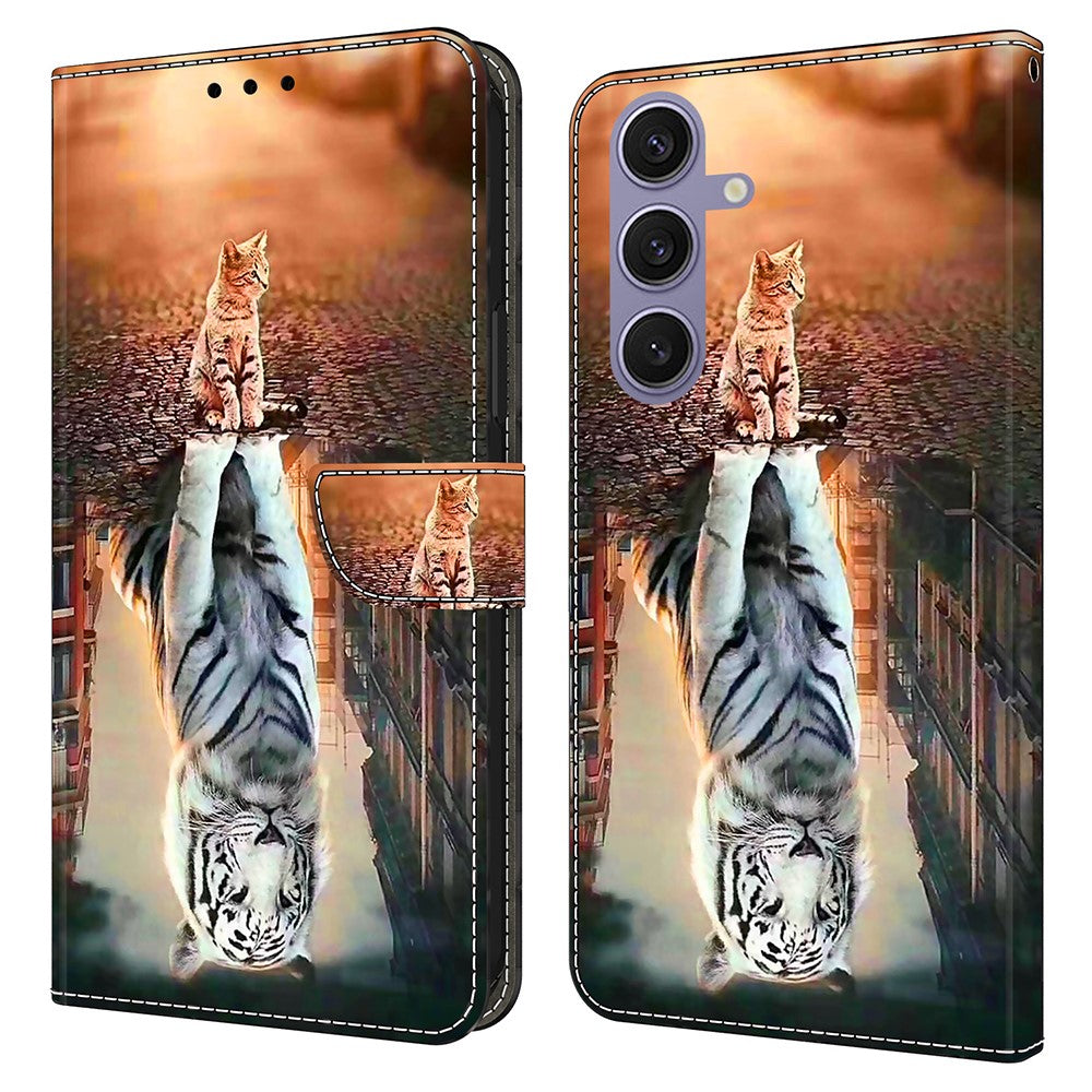 For Samsung Galaxy S25 Case Magnetic Clasp 3D Pattern Leather Wallet Phone Cover