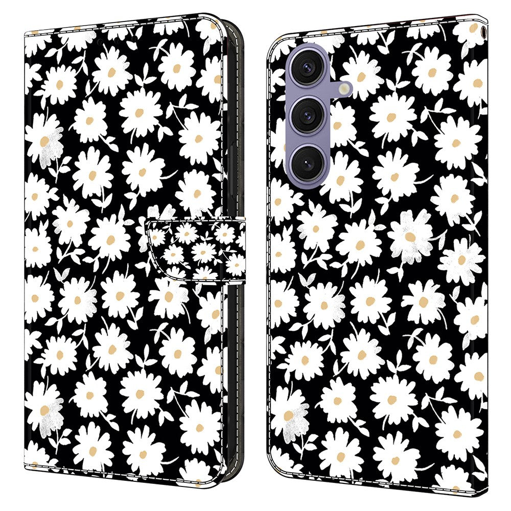 For Samsung Galaxy S25 Case Magnetic Clasp 3D Pattern Leather Wallet Phone Cover