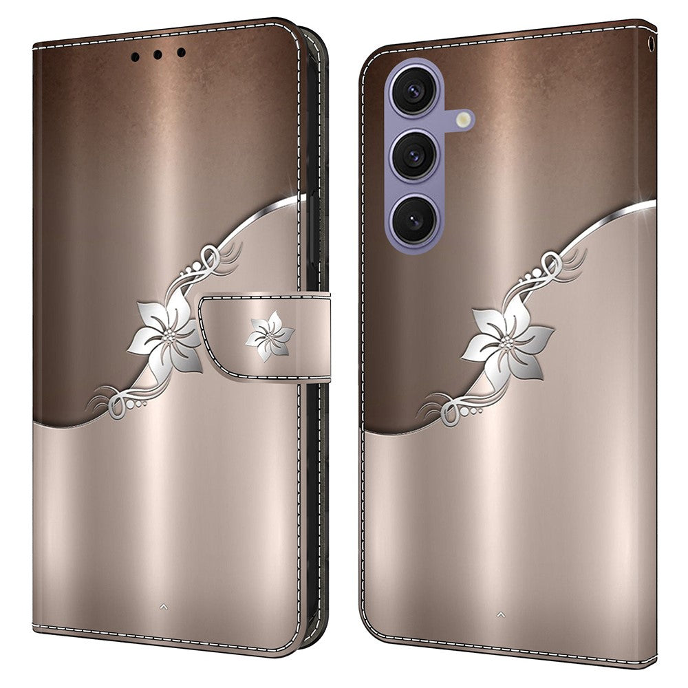 For Samsung Galaxy S25 Case Magnetic Clasp 3D Pattern Leather Wallet Phone Cover