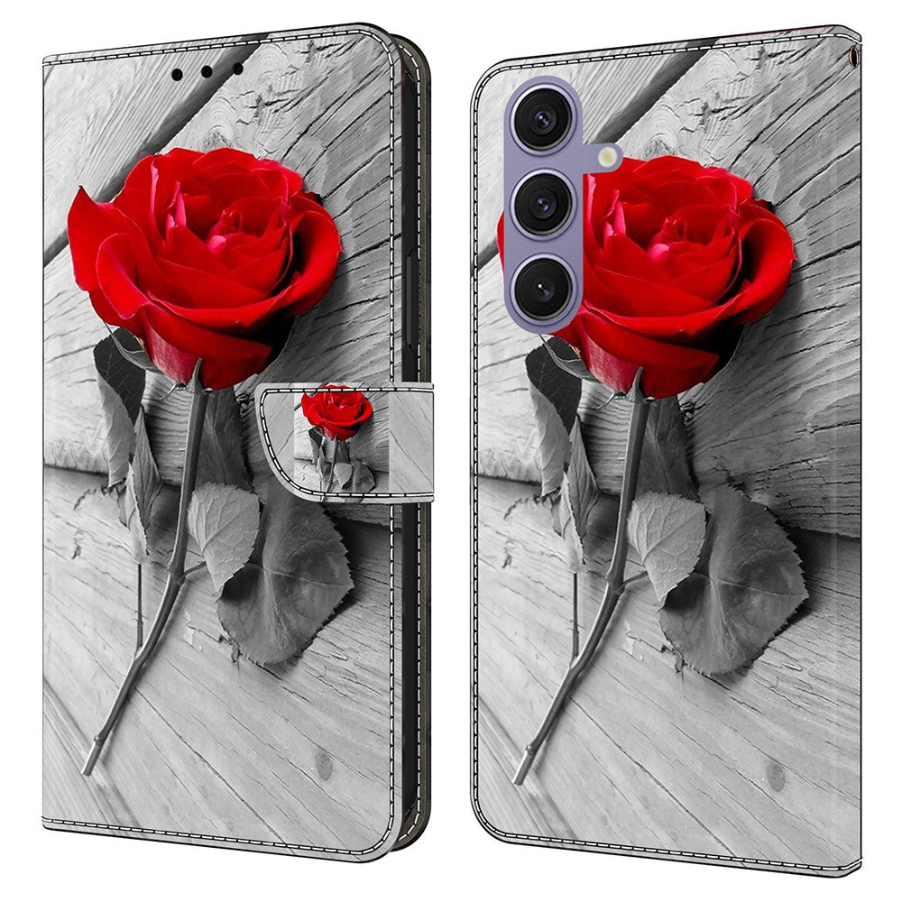 For Samsung Galaxy S25 Case Magnetic Clasp 3D Pattern Leather Wallet Phone Cover