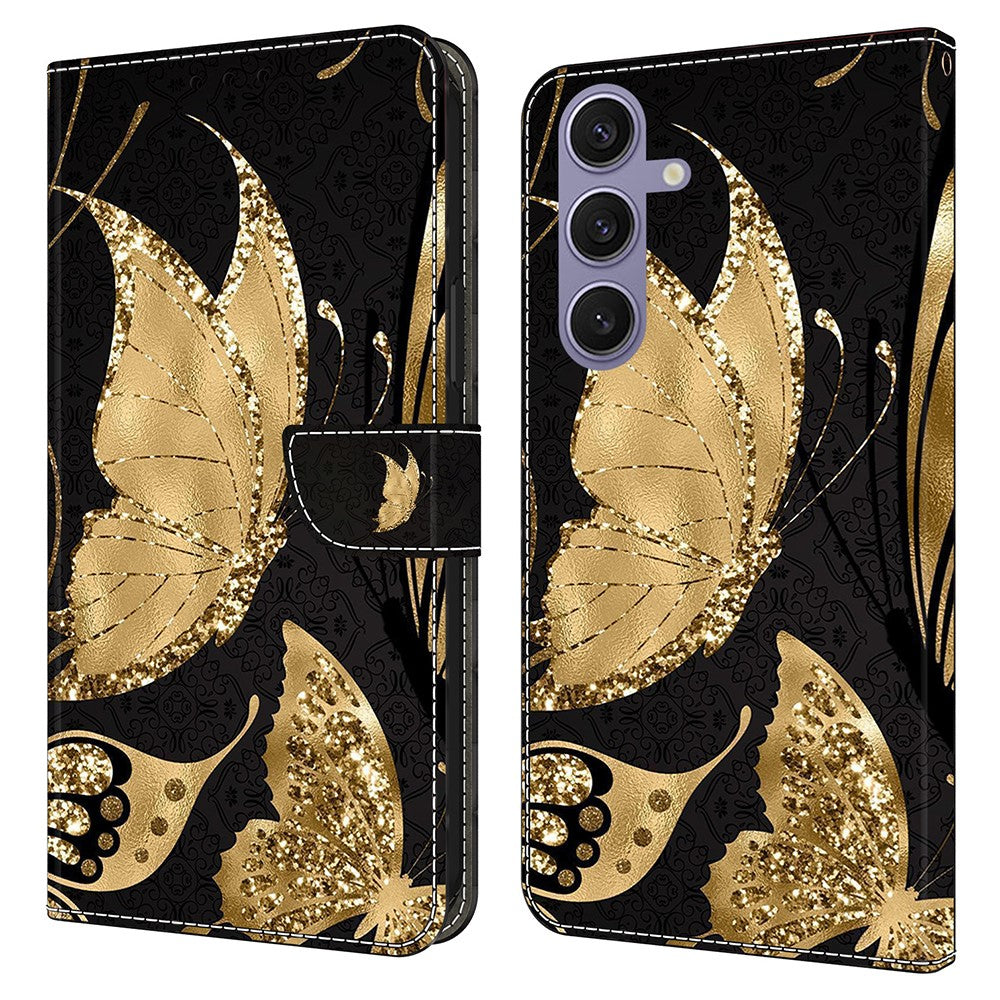 For Samsung Galaxy S25 Case Magnetic Clasp 3D Pattern Leather Wallet Phone Cover