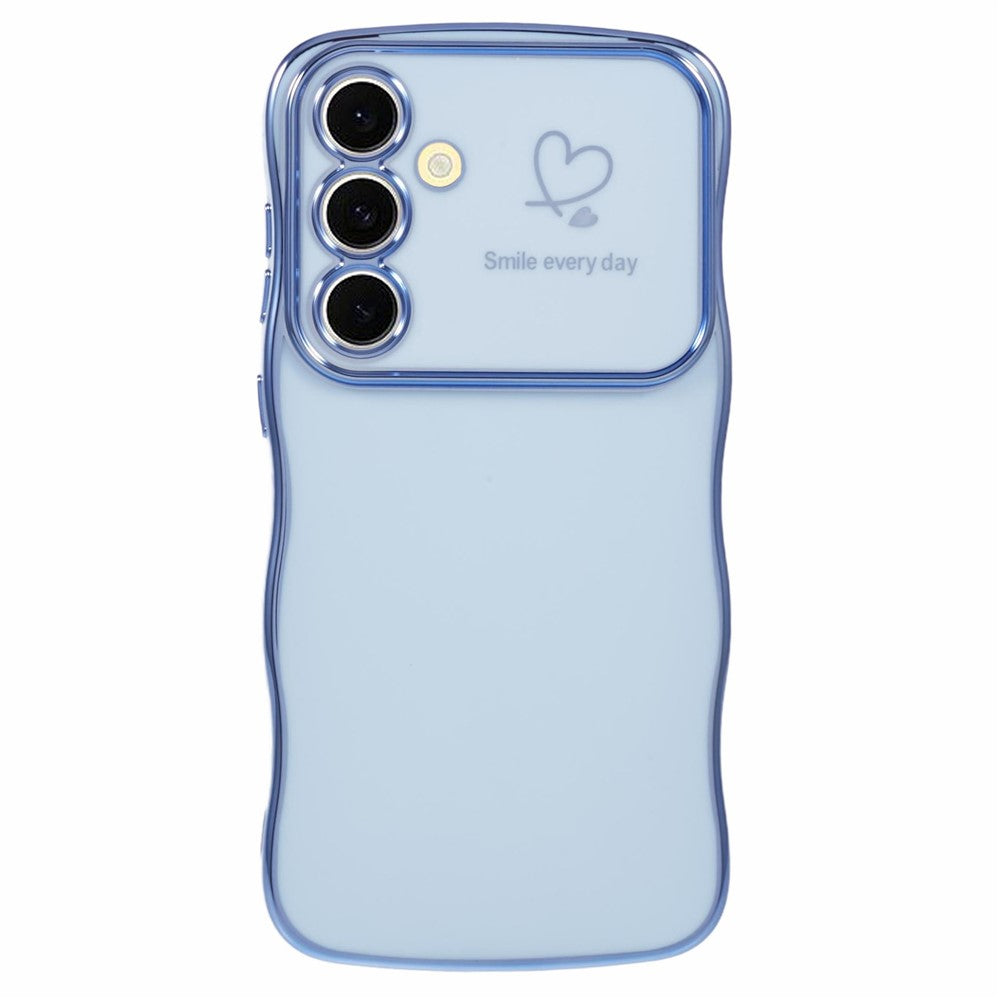 Til Samsung Galaxy S25+ Cover Hjerter TPU Telefoncover Krøllet Bølge Ramme Stort Vindue