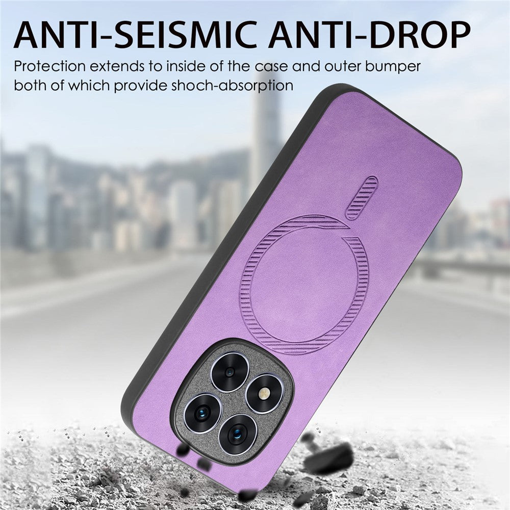 For Xiaomi Redmi Note 14 Pro+ 5G Leather Back Magnetic Case Skin-Touch Phone Cover