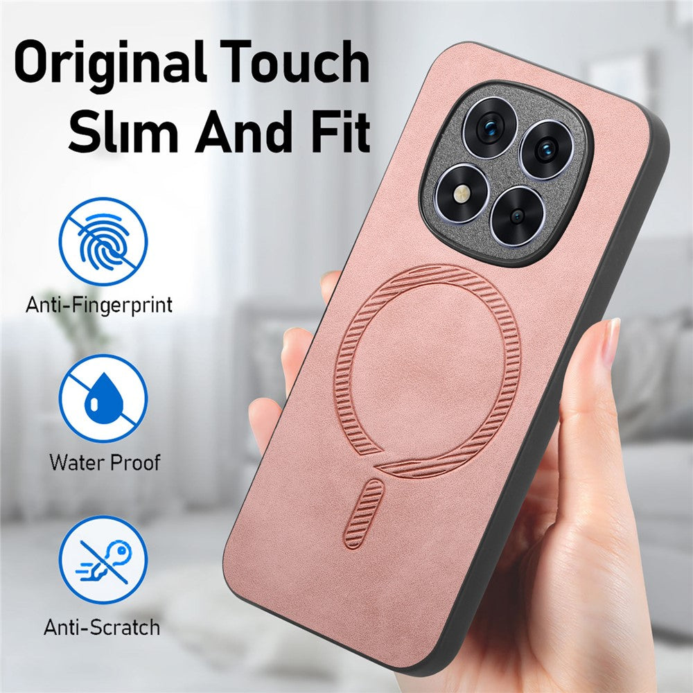 For Xiaomi Redmi Note 14 Pro+ 5G Leather Back Magnetic Case Skin-Touch Phone Cover