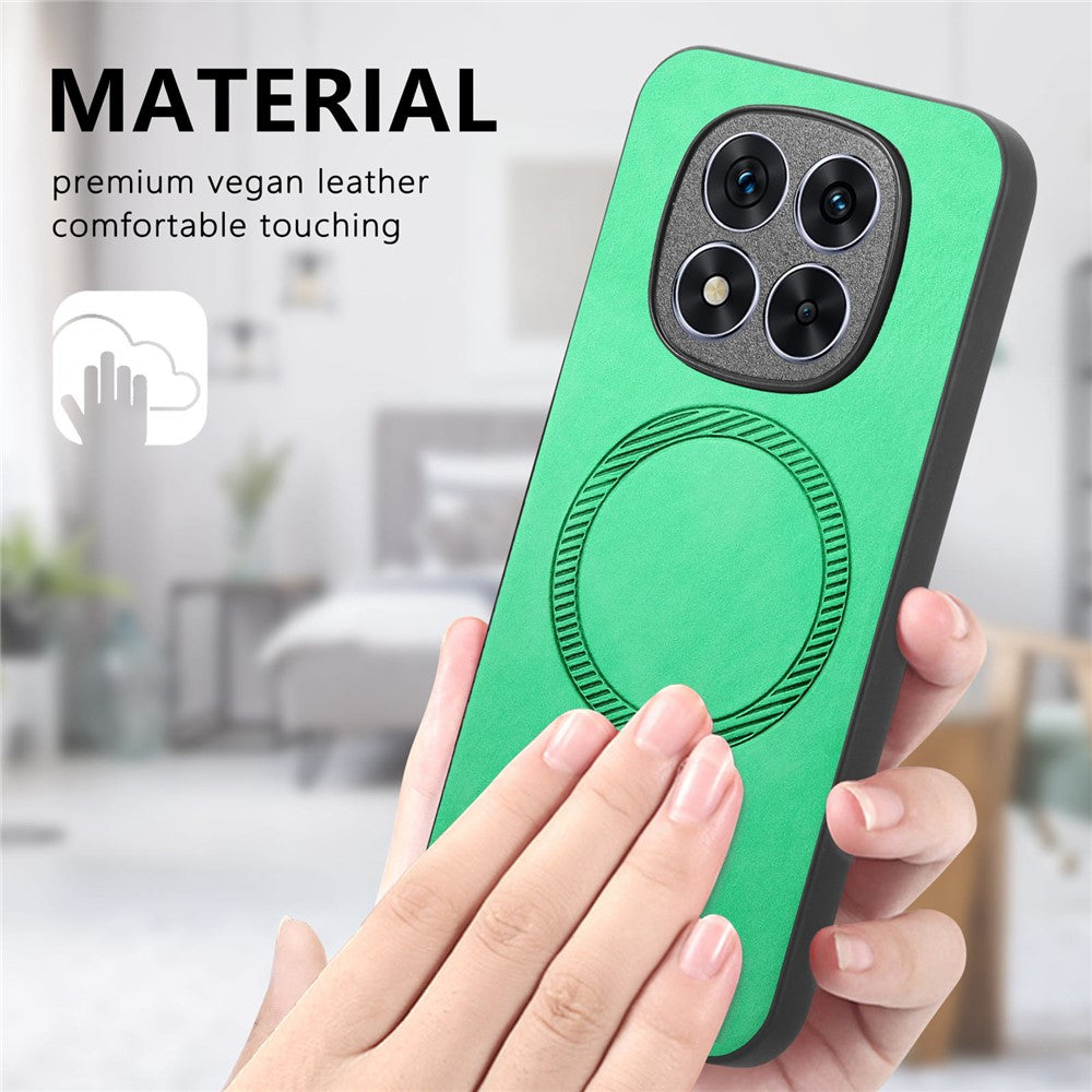 For Xiaomi Redmi Note 14 Pro+ 5G Leather Back Magnetic Case Skin-Touch Phone Cover