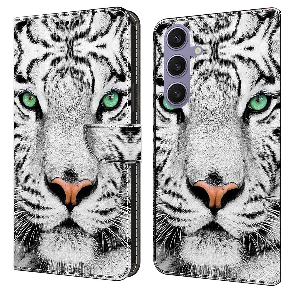 Til Samsung Galaxy S25+ Cover med mønstertryk Beskyttende Cover TPU+PU Læder Flip Telefoncover