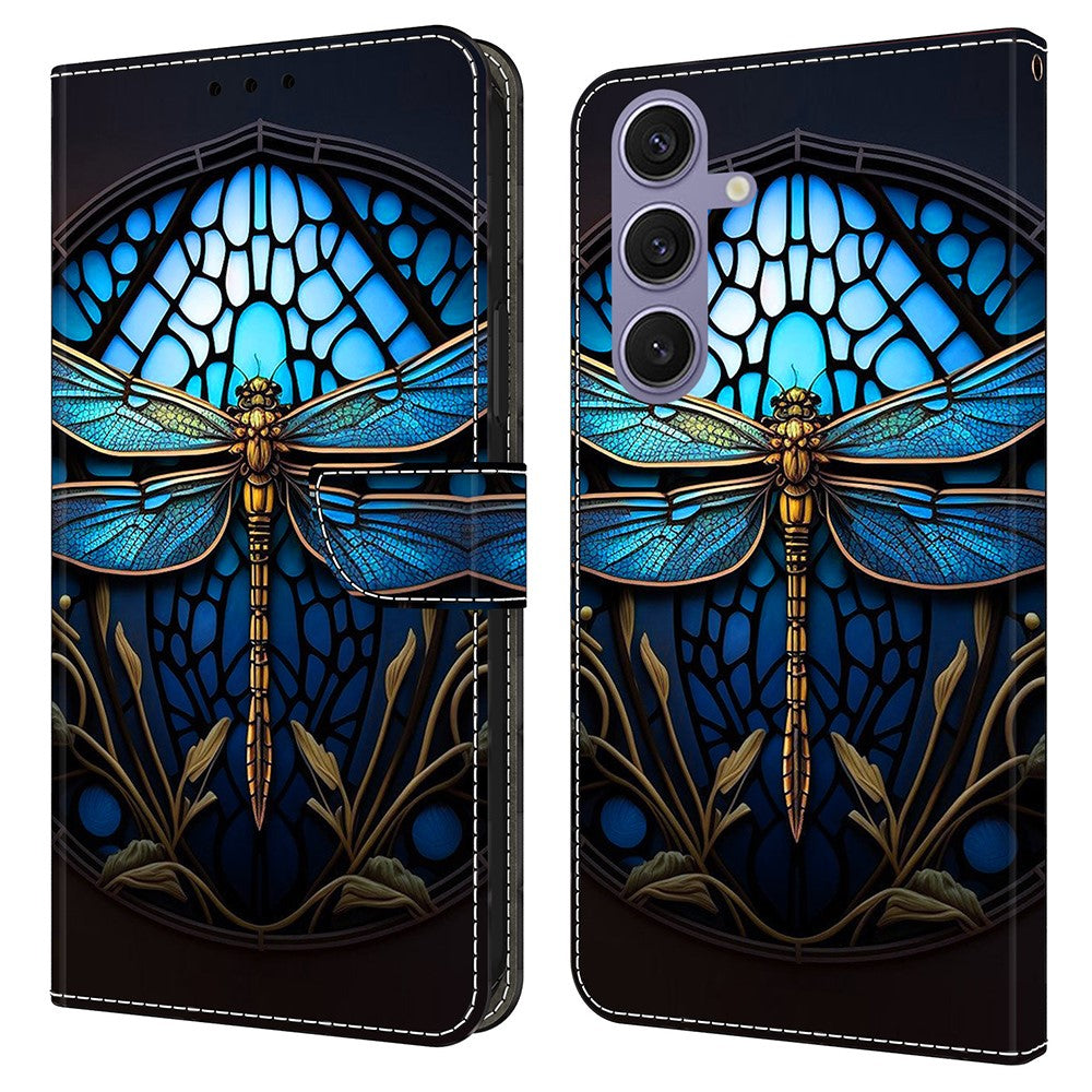 Til Samsung Galaxy S25+ Cover med mønstertryk Beskyttende Cover TPU+PU Læder Flip Telefoncover