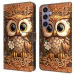 Til Samsung Galaxy S25+ Cover med mønstertryk Beskyttende Cover TPU+PU Læder Flip Telefoncover