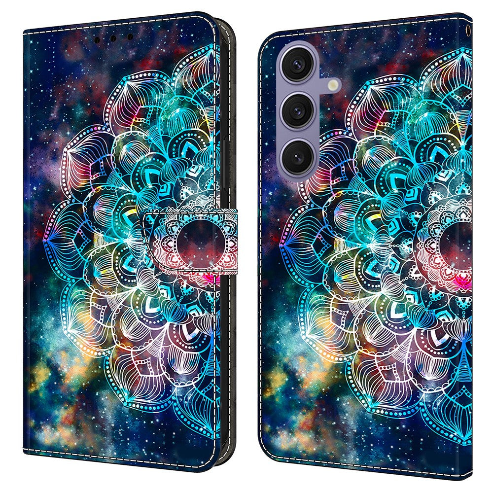 Til Samsung Galaxy S25+ Cover med mønstertryk Beskyttende Cover TPU+PU Læder Flip Telefoncover