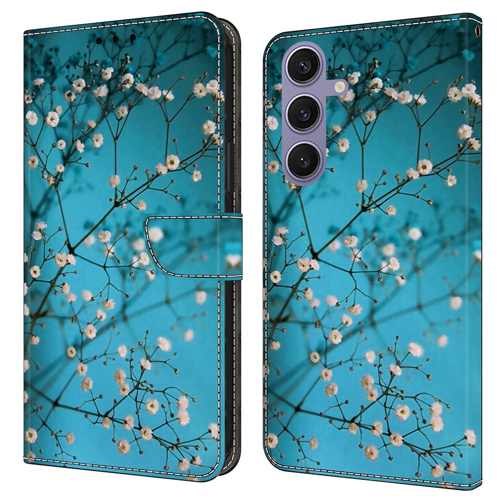 Til Samsung Galaxy S25+ Cover med mønstertryk Beskyttende Cover TPU+PU Læder Flip Telefoncover