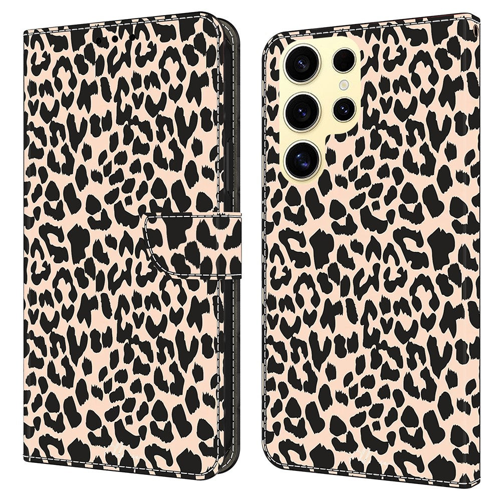 For Samsung Galaxy S25 Ultra Case Pattern Printed Protective Cover TPU+PU Leather Flip Phone Case