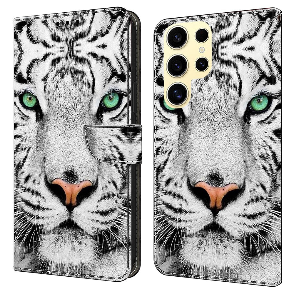 For Samsung Galaxy S25 Ultra Case Pattern Printed Protective Cover TPU+PU Leather Flip Phone Case
