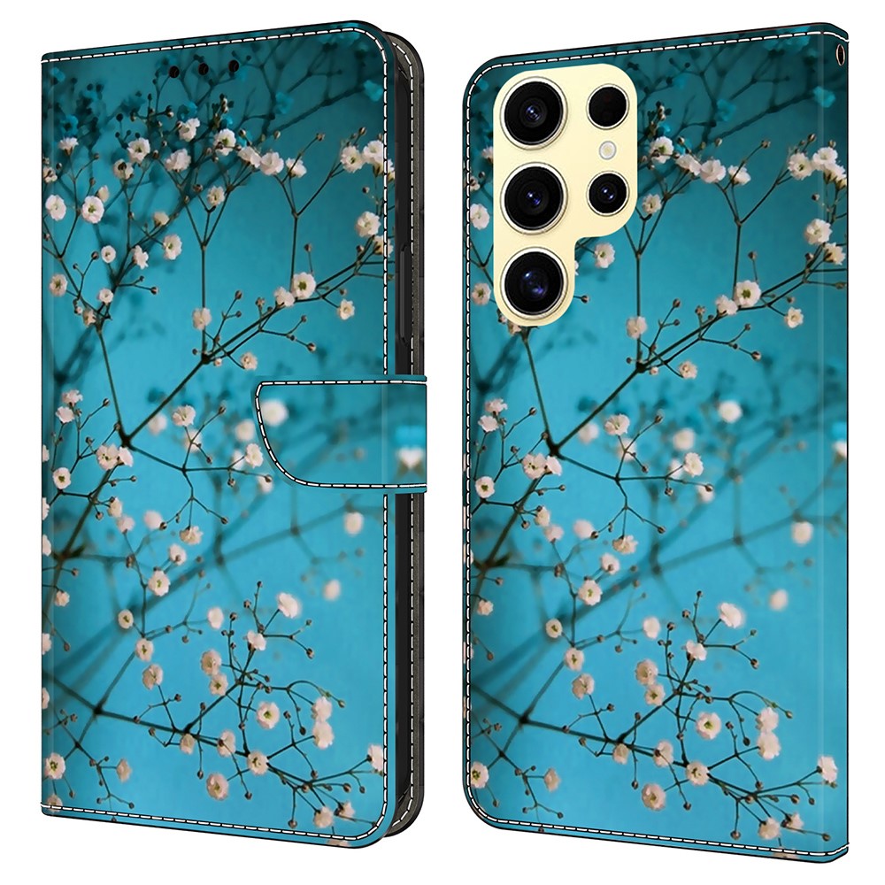 For Samsung Galaxy S25 Ultra Case Pattern Printed Protective Cover TPU+PU Leather Flip Phone Case
