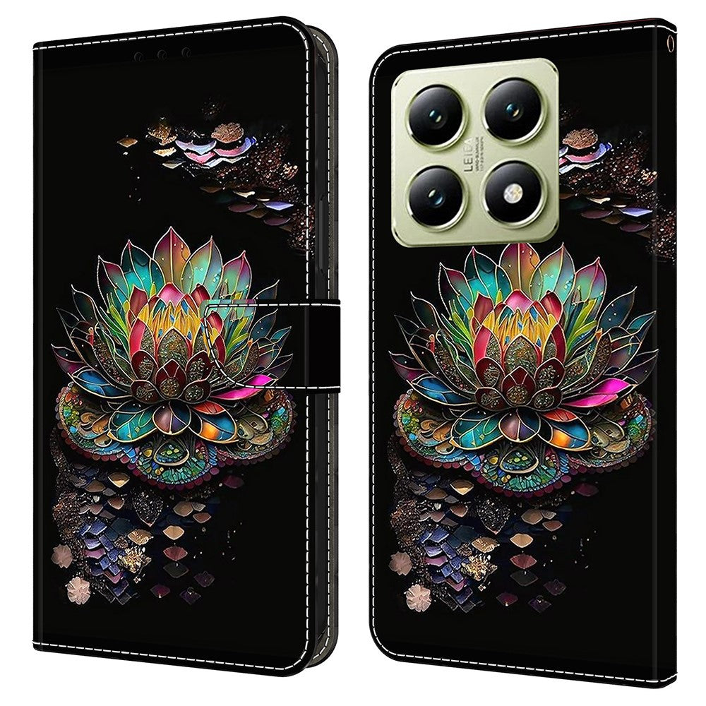 For Xiaomi 14T Case Pattern Printed Protective Cover TPU+PU Leather Flip Phone Case