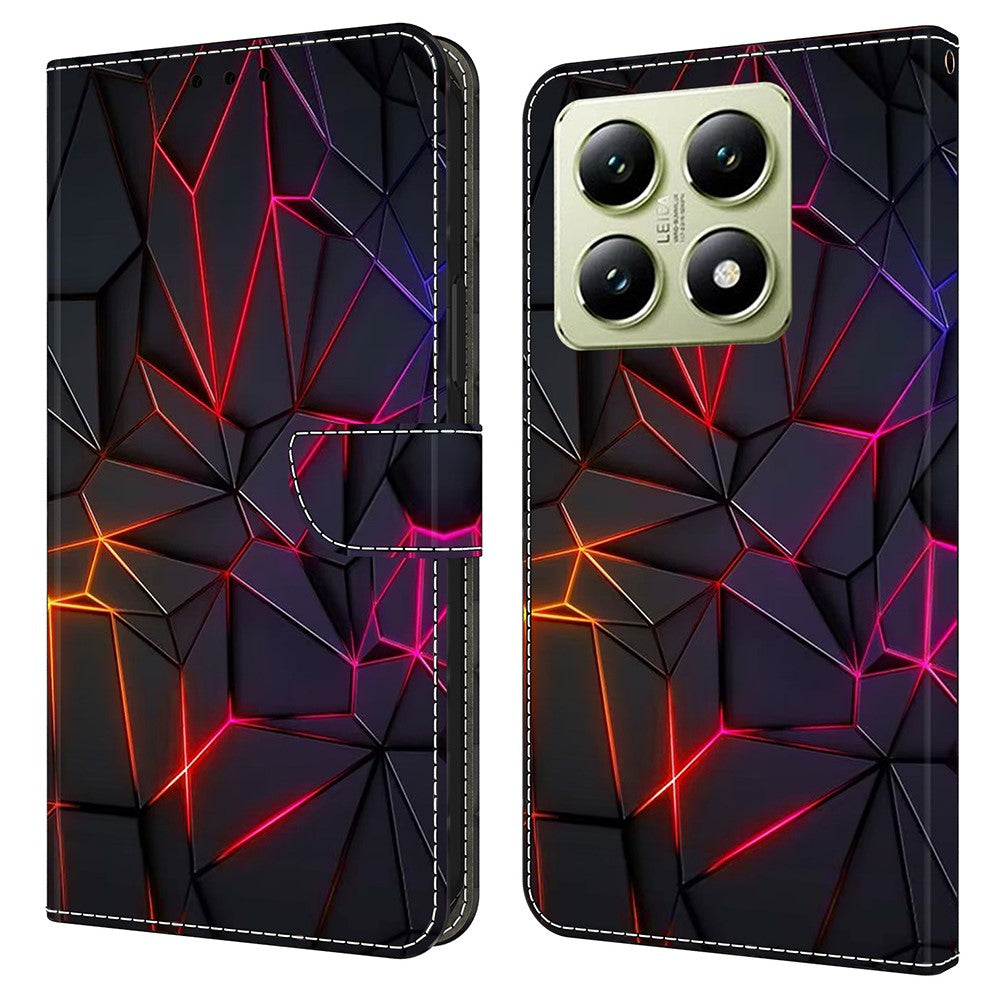 For Xiaomi 14T Case Pattern Printed Protective Cover TPU+PU Leather Flip Phone Case