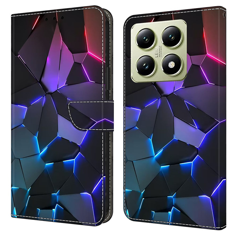For Xiaomi 14T Case Pattern Printed Protective Cover TPU+PU Leather Flip Phone Case