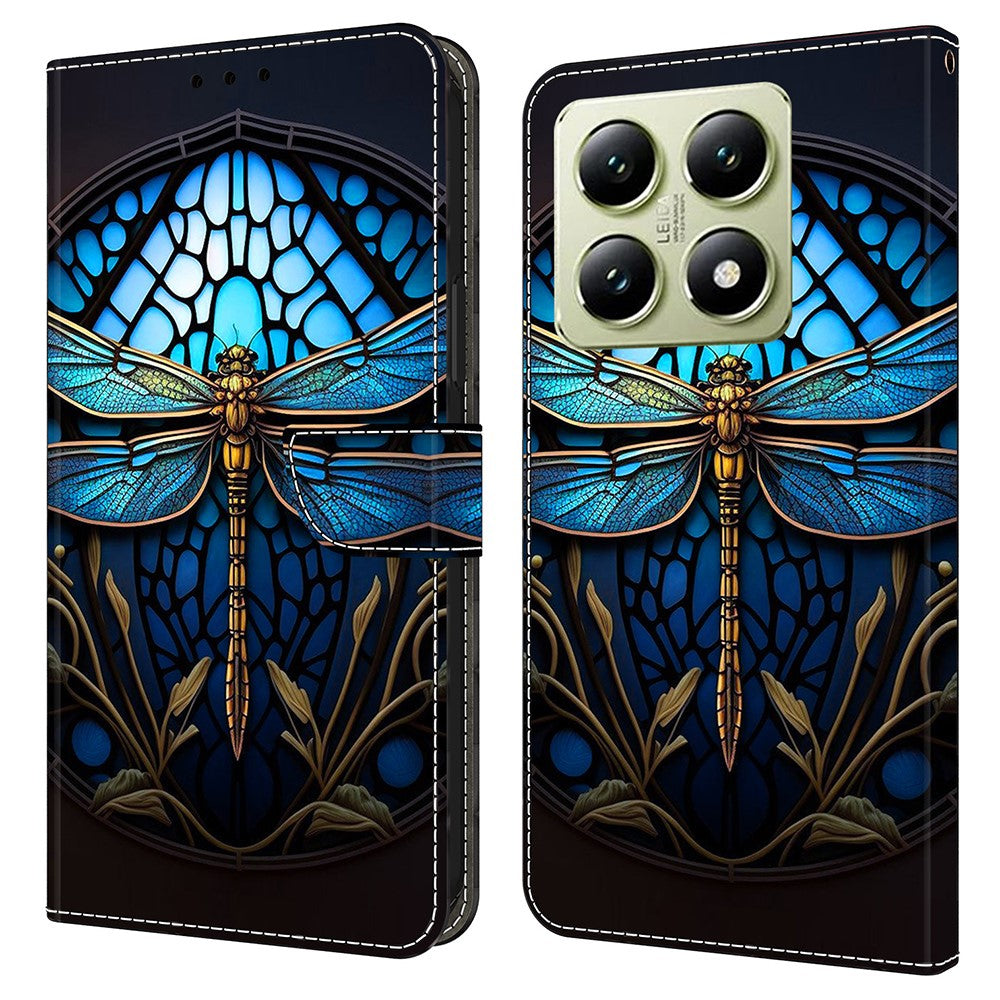 For Xiaomi 14T Case Pattern Printed Protective Cover TPU+PU Leather Flip Phone Case