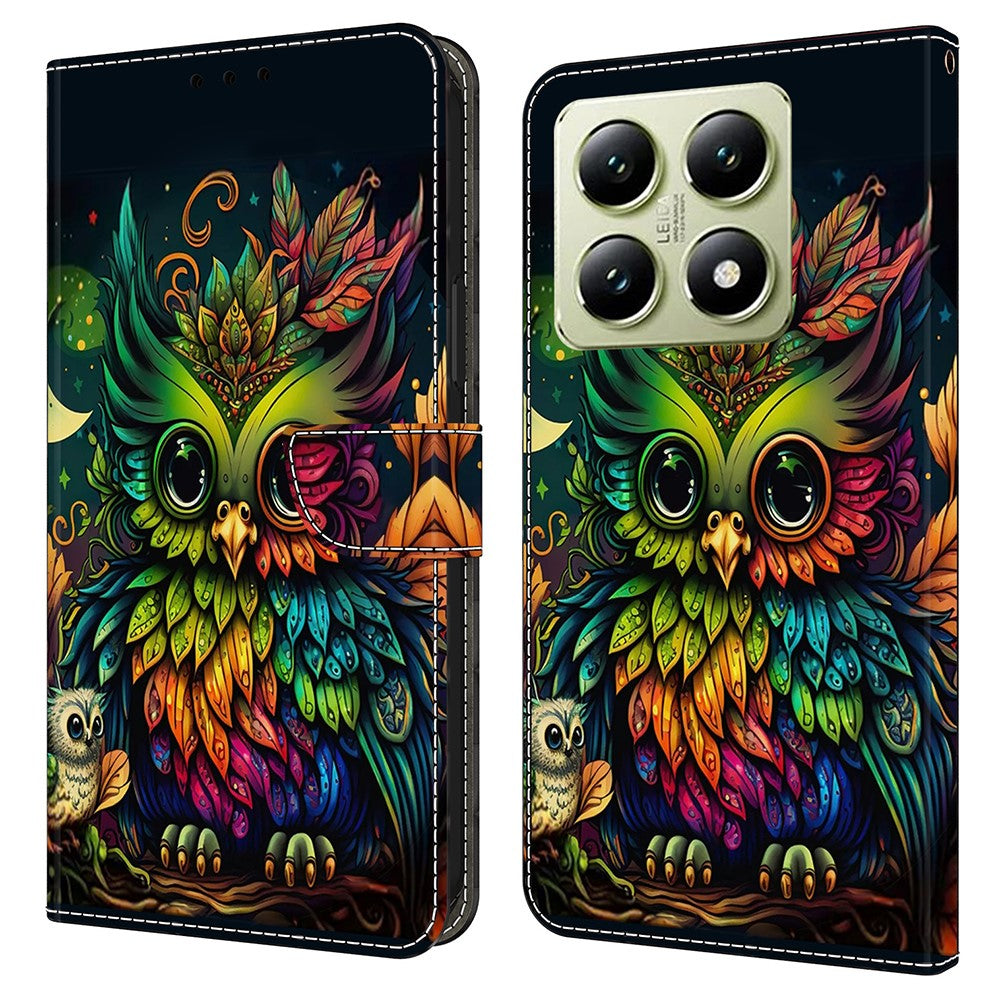 For Xiaomi 14T Case Pattern Printed Protective Cover TPU+PU Leather Flip Phone Case
