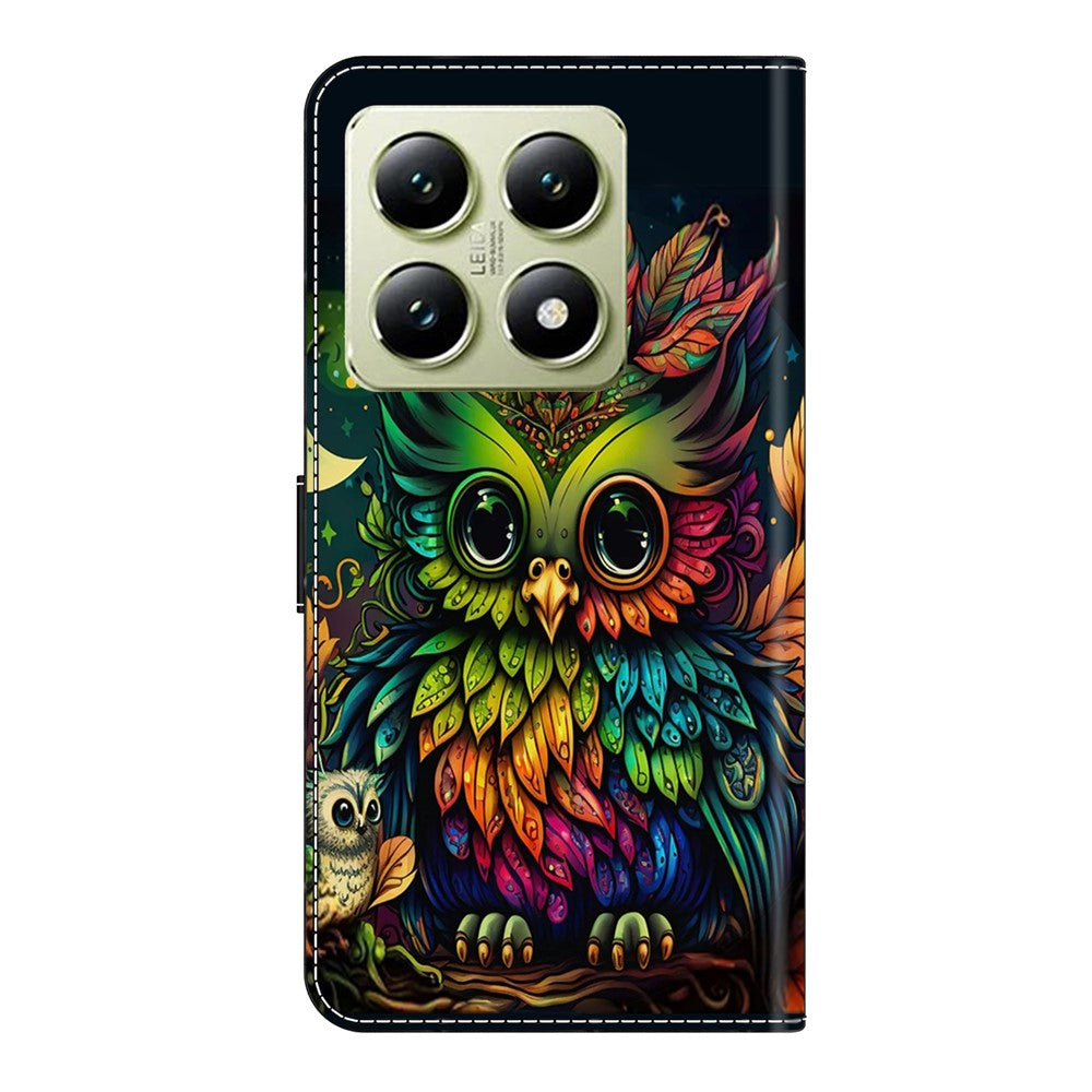 For Xiaomi 14T Case Pattern Printed Protective Cover TPU+PU Leather Flip Phone Case