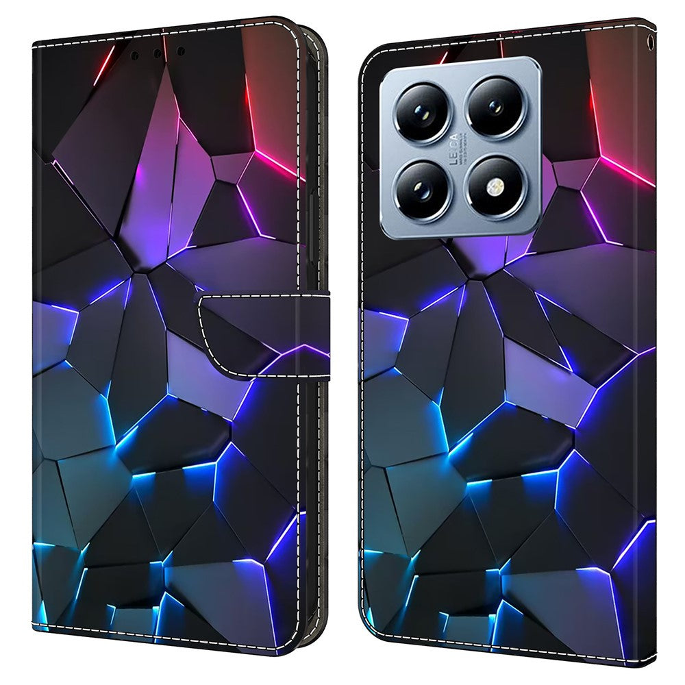 For Xiaomi 14T Pro Case Pattern Printed Protective Cover TPU+PU Leather Flip Phone Case