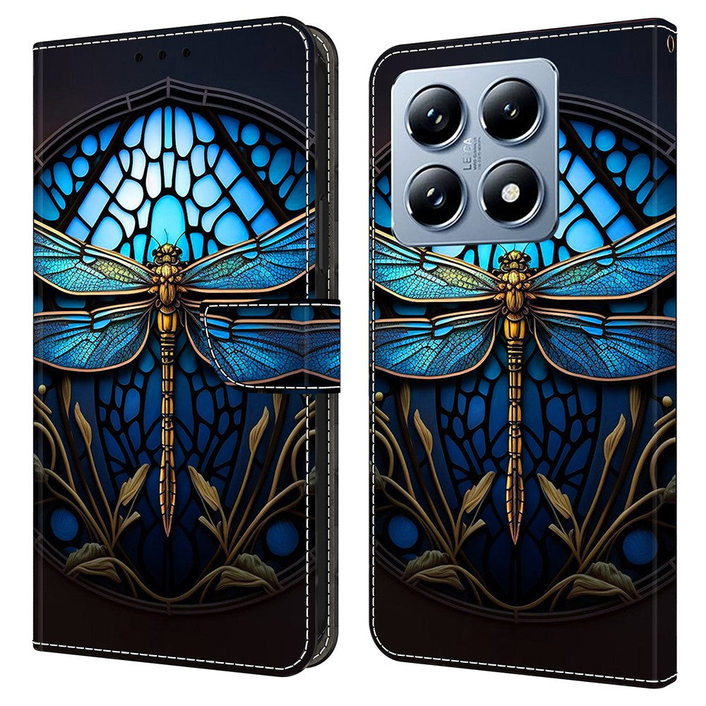 For Xiaomi 14T Pro Case Pattern Printed Protective Cover TPU+PU Leather Flip Phone Case