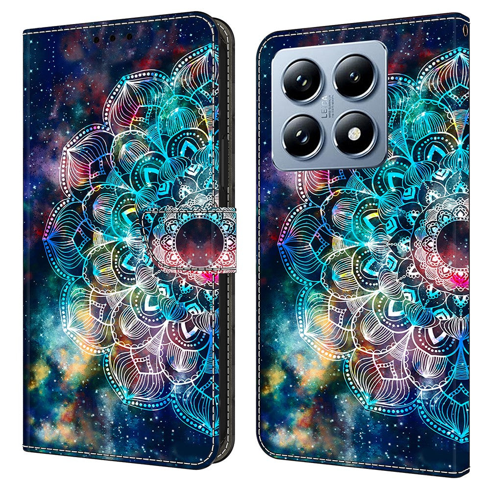 For Xiaomi 14T Pro Case Pattern Printed Protective Cover TPU+PU Leather Flip Phone Case