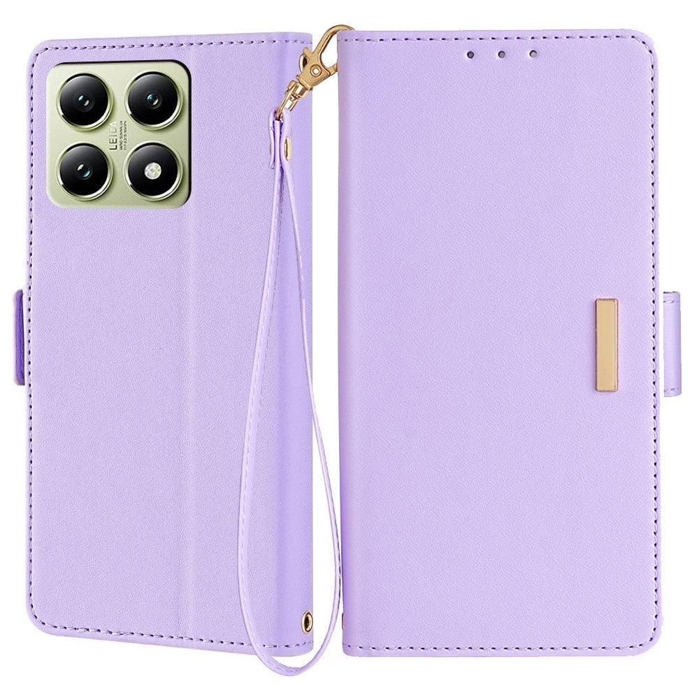 For Xiaomi 14T Leather Wallet Case RFID Blocking Stand Cover with Hand Strap