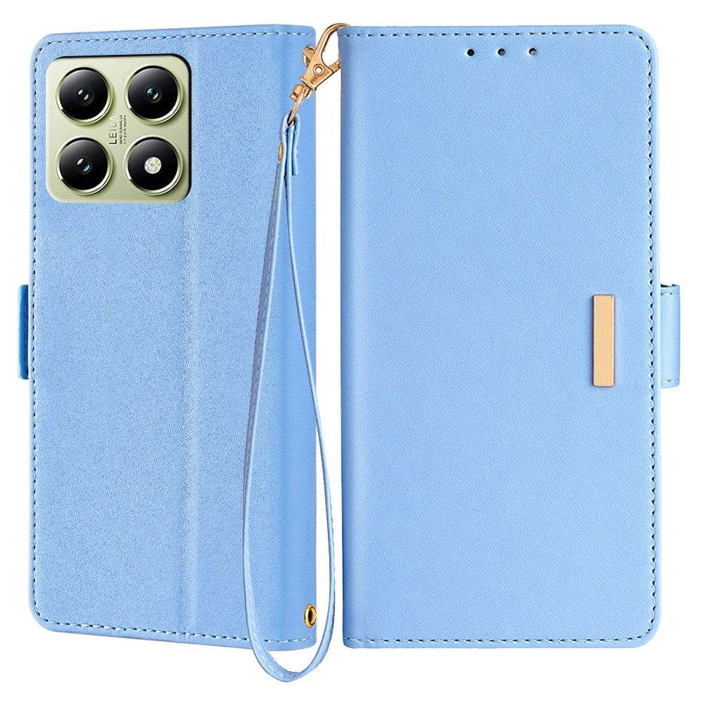 For Xiaomi 14T Leather Wallet Case RFID Blocking Stand Cover with Hand Strap