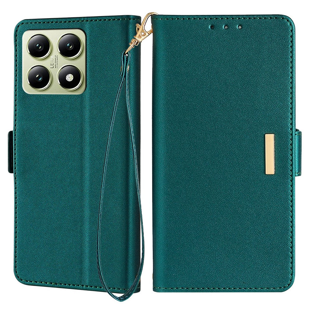 For Xiaomi 14T Leather Wallet Case RFID Blocking Stand Cover with Hand Strap