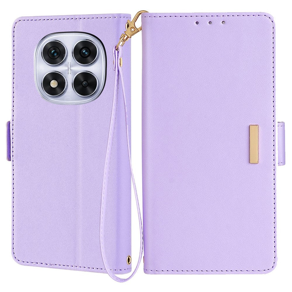 For Xiaomi Redmi Note 14 Pro 5G / Poco X7 5G Leather Wallet Case RFID Blocking Stand Cover with Hand Strap