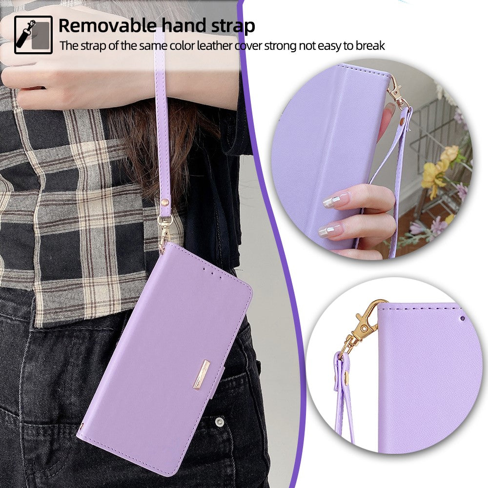 For Xiaomi Redmi Note 14 Pro 5G / Poco X7 5G Leather Wallet Case RFID Blocking Stand Cover with Hand Strap