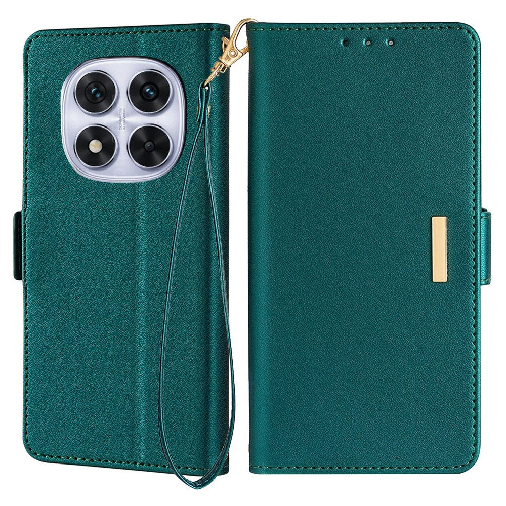 For Xiaomi Redmi Note 14 Pro 5G / Poco X7 5G Leather Wallet Case RFID Blocking Stand Cover with Hand Strap