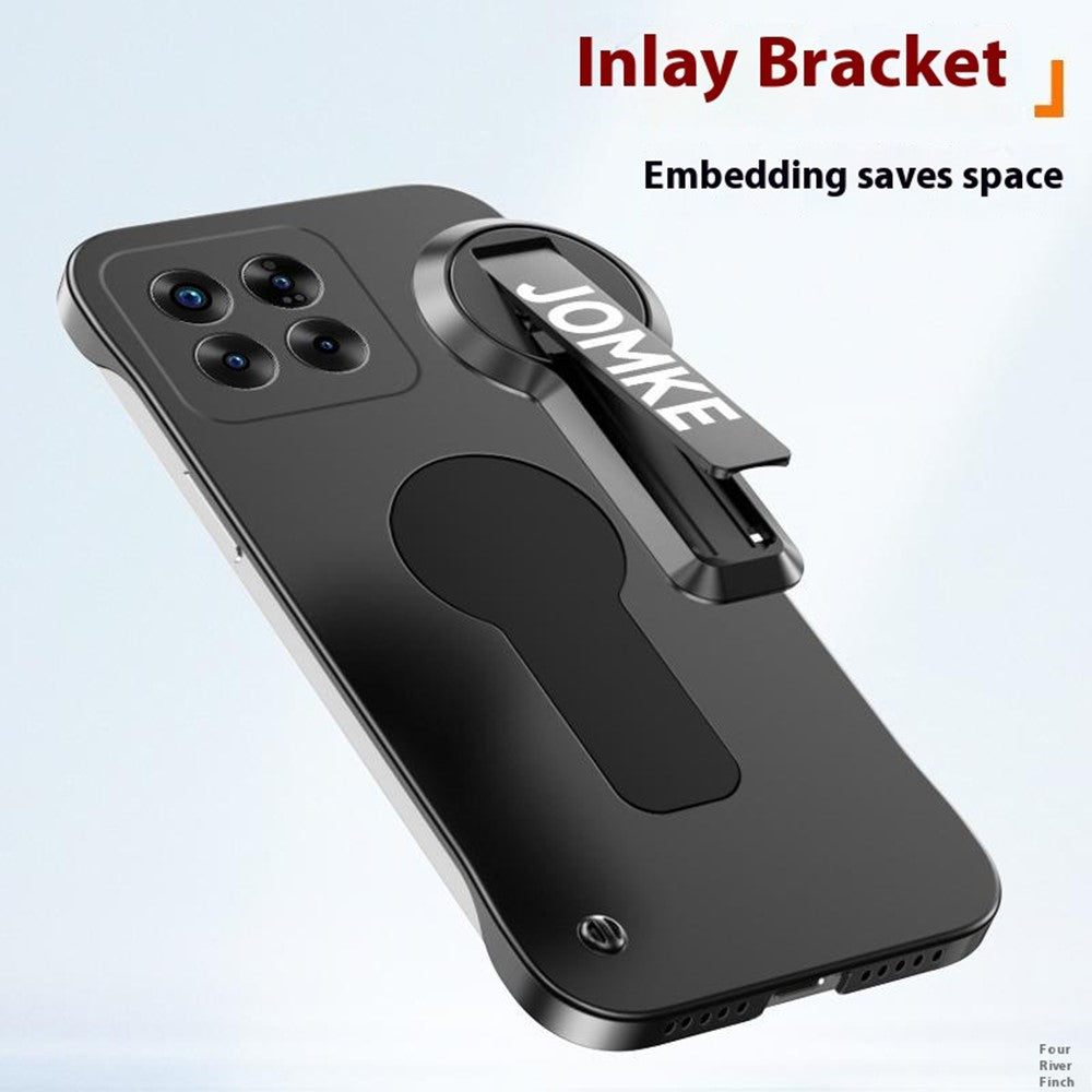 For Xiaomi 14 Pro Case Hard PC Frameless Baking Paint Kickstand Phone Cover