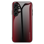 For Samsung Galaxy S25 Case Carbon Fiber Texture Tempered Glass+TPU Phone Cover